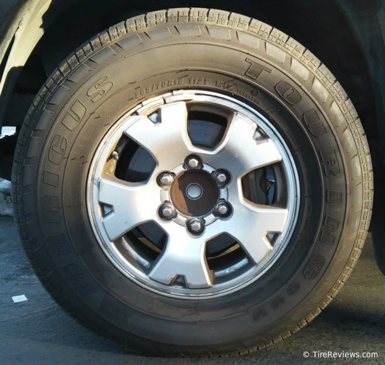 Americus Touring CUV tire on a Toyota Tacoma